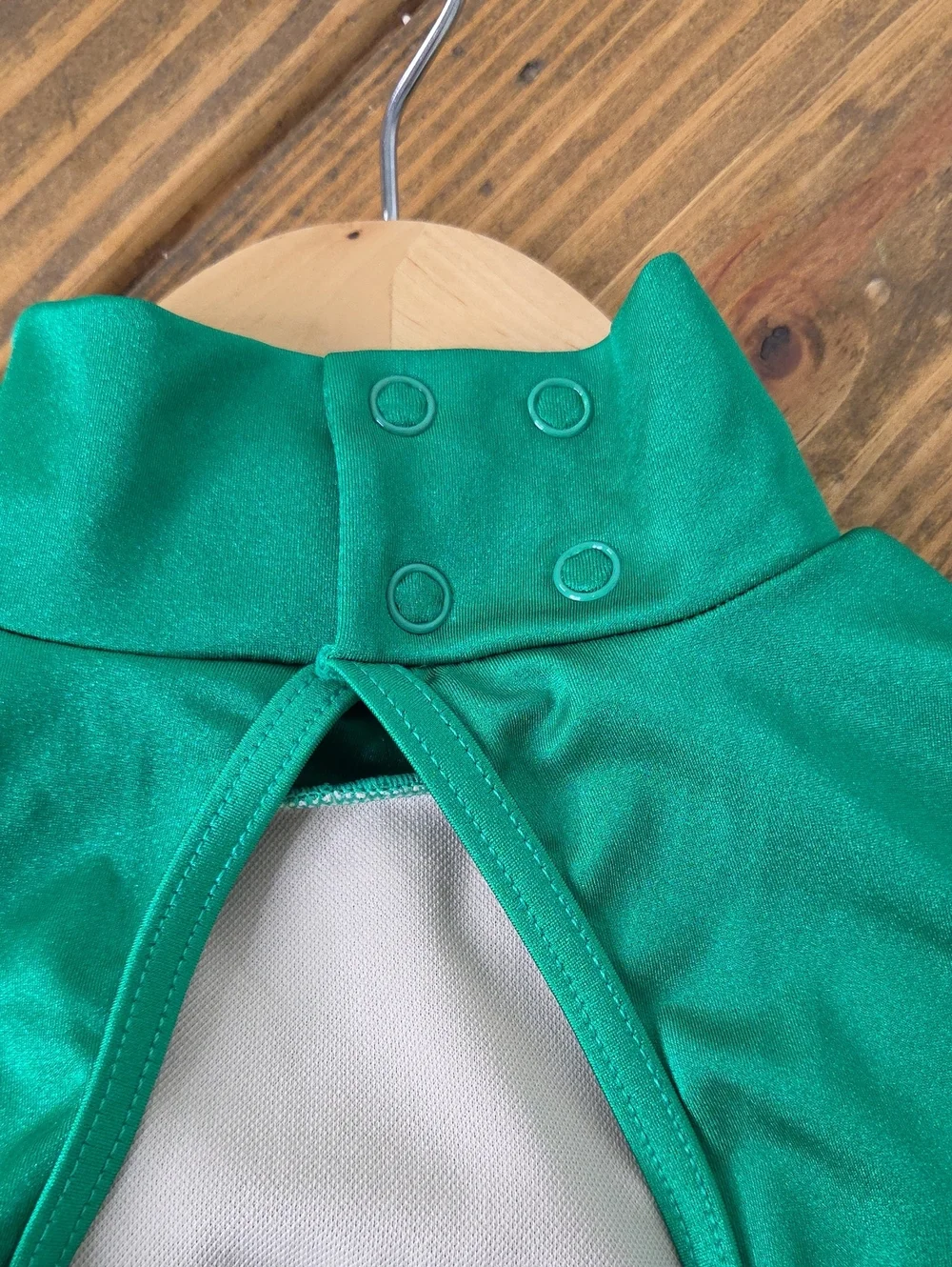 Weissman. Green Mesh-Trim Bodysuit. Used For Marvel Hulk Dance. Size LC. EUC